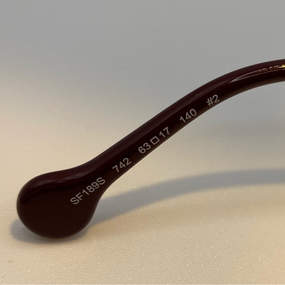 NWOT Salvatore Ferragamo Wine Round Sunglasses SF189S 742 Gold/Wine - Picture 13 of 13